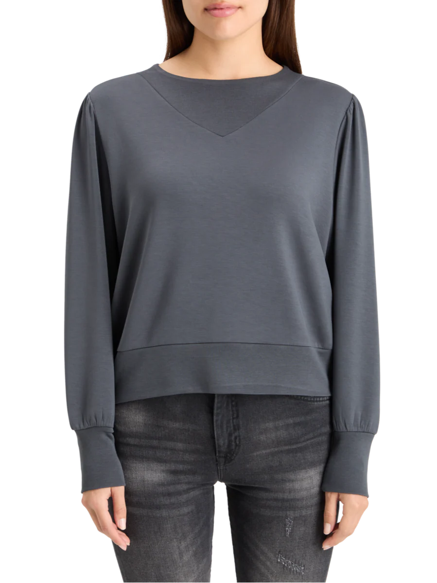RUCHED YOKE SEAM MODAL SWEATSHIRT