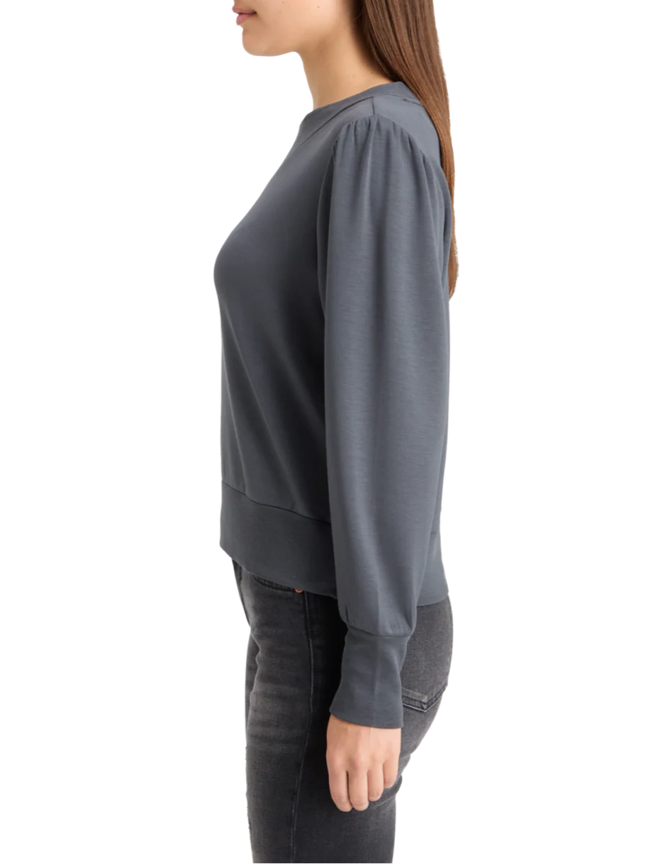 RUCHED YOKE SEAM MODAL SWEATSHIRT - Image 4
