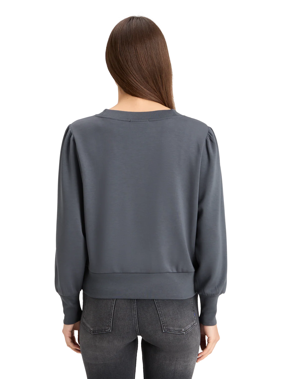 RUCHED YOKE SEAM MODAL SWEATSHIRT - Image 5