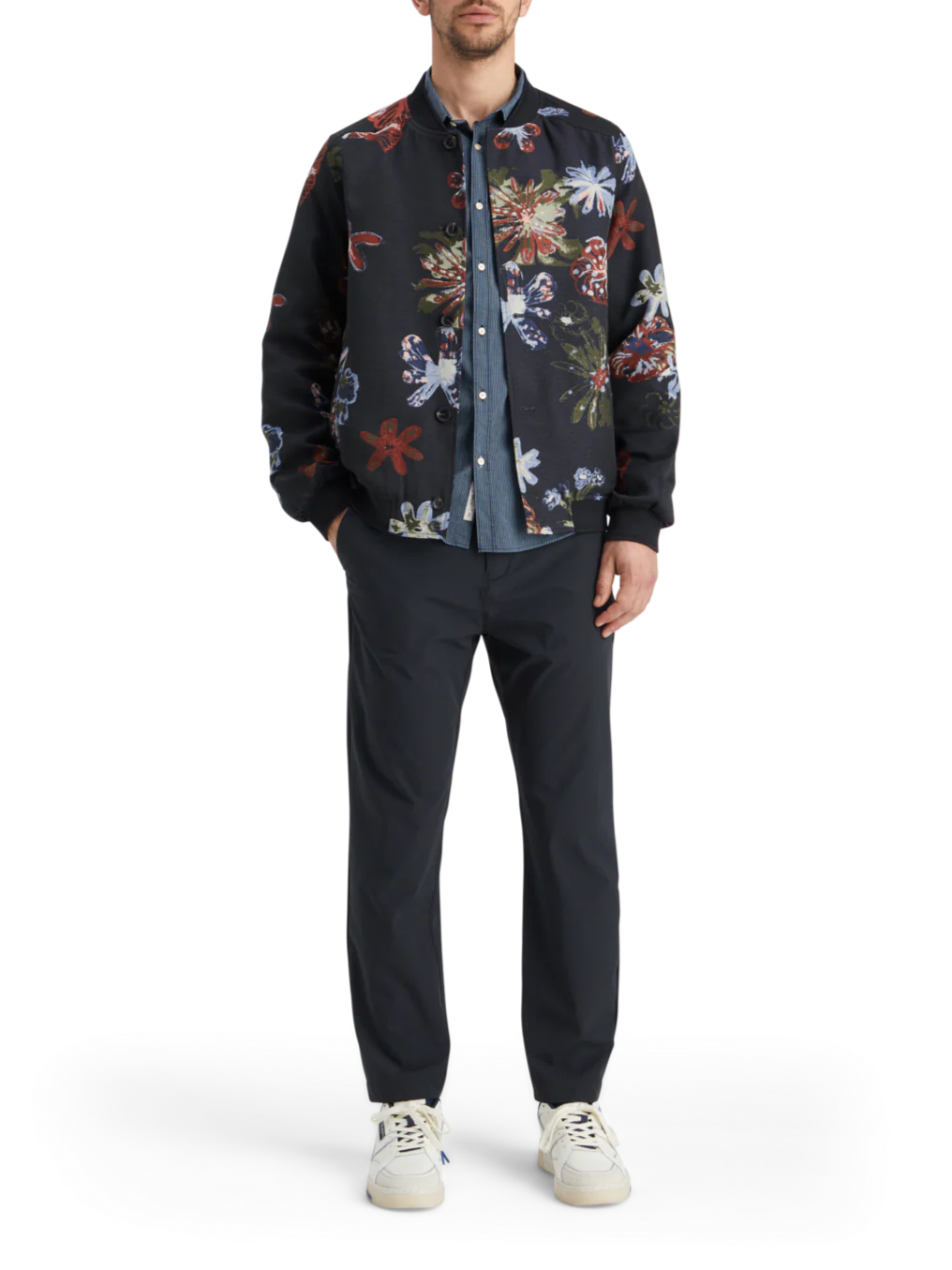Jacquard bomber jacket