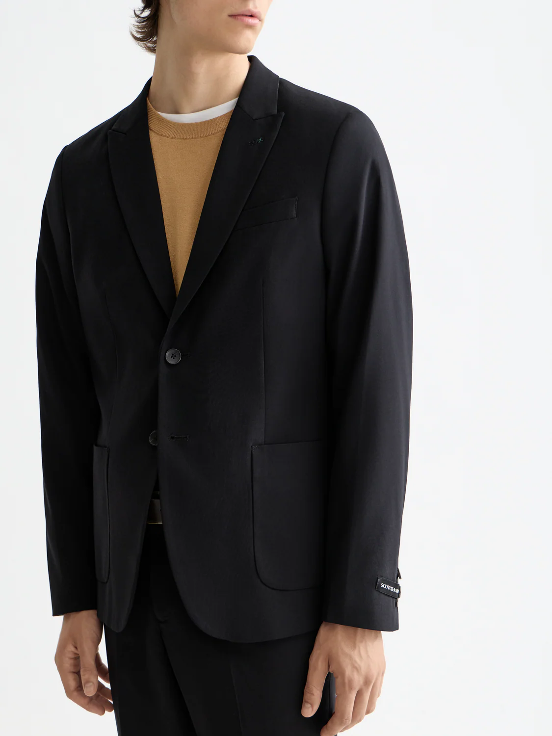 ESSENTIALS UNCONSTRUCTED PEAK LAPEL WOOL BLAZER - Image 10