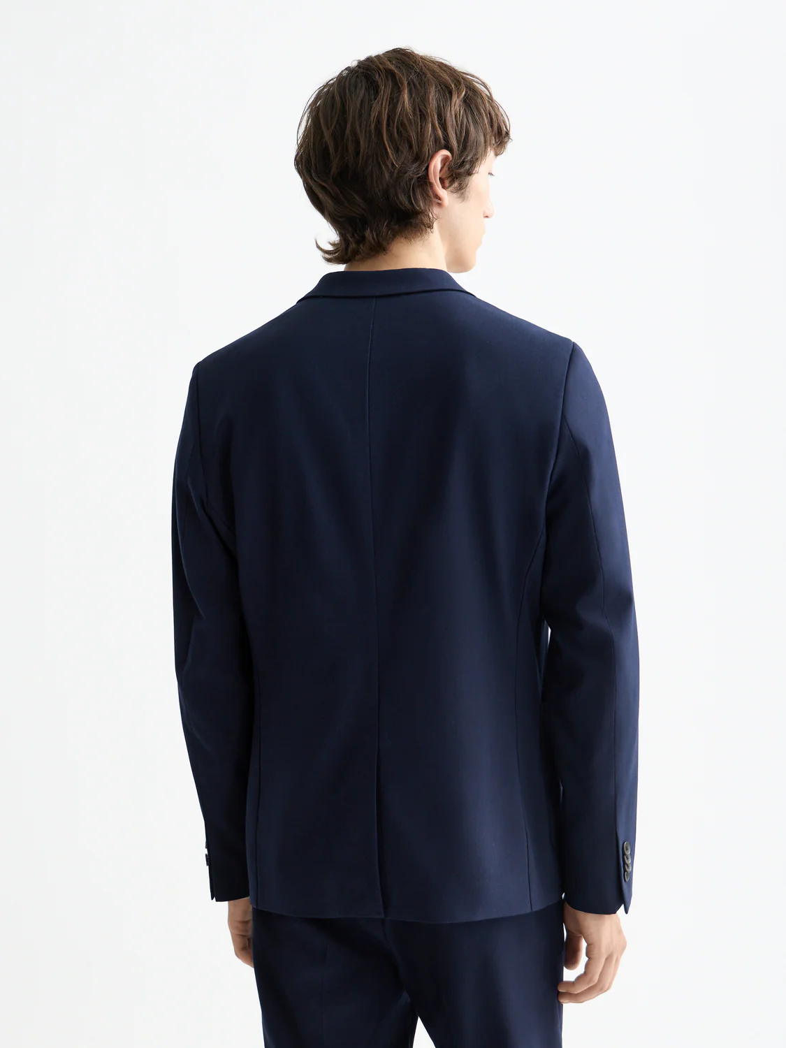 ESSENTIALS UNCONSTRUCTED PEAK LAPEL WOOL BLAZER - Image 4