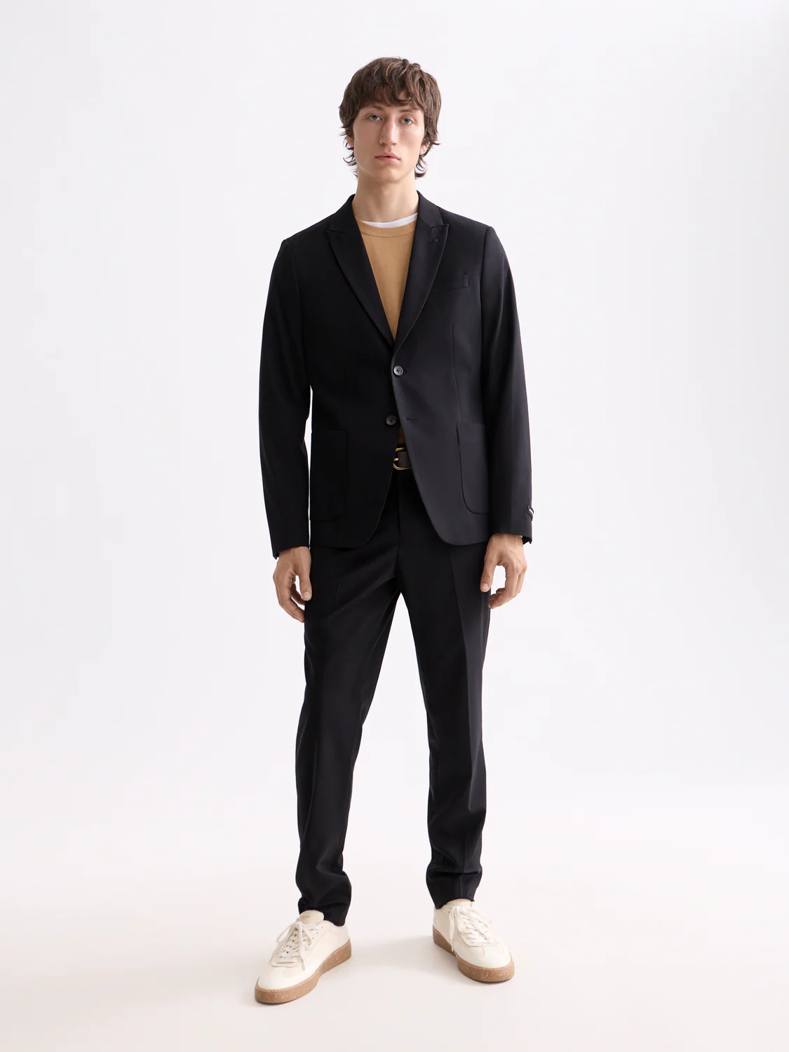 ESSENTIALS UNCONSTRUCTED PEAK LAPEL WOOL BLAZER - Image 9
