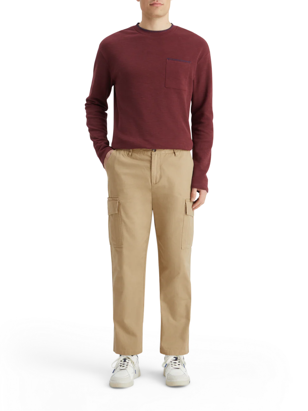 Loose tapered cotton-twill cargo pant