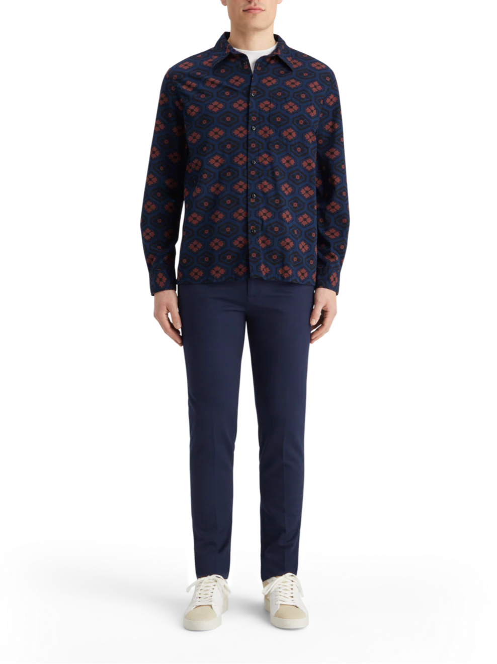 Printed seersucker shirt