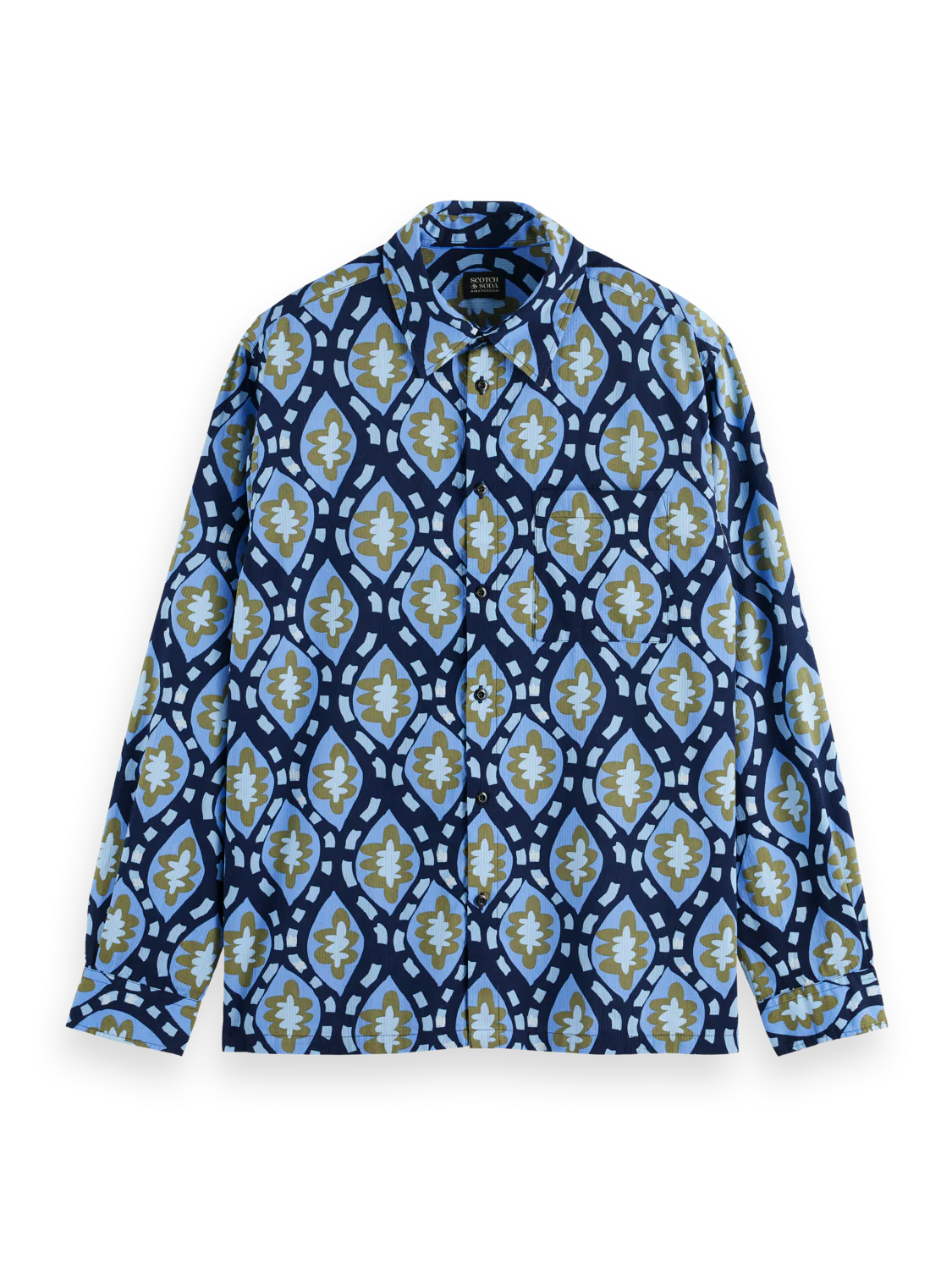 Printed seersucker shirt - Image 11
