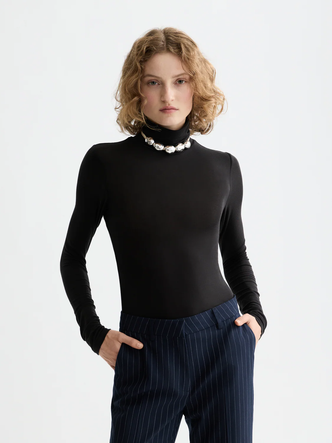 Essentials roll up neck long sleeve top