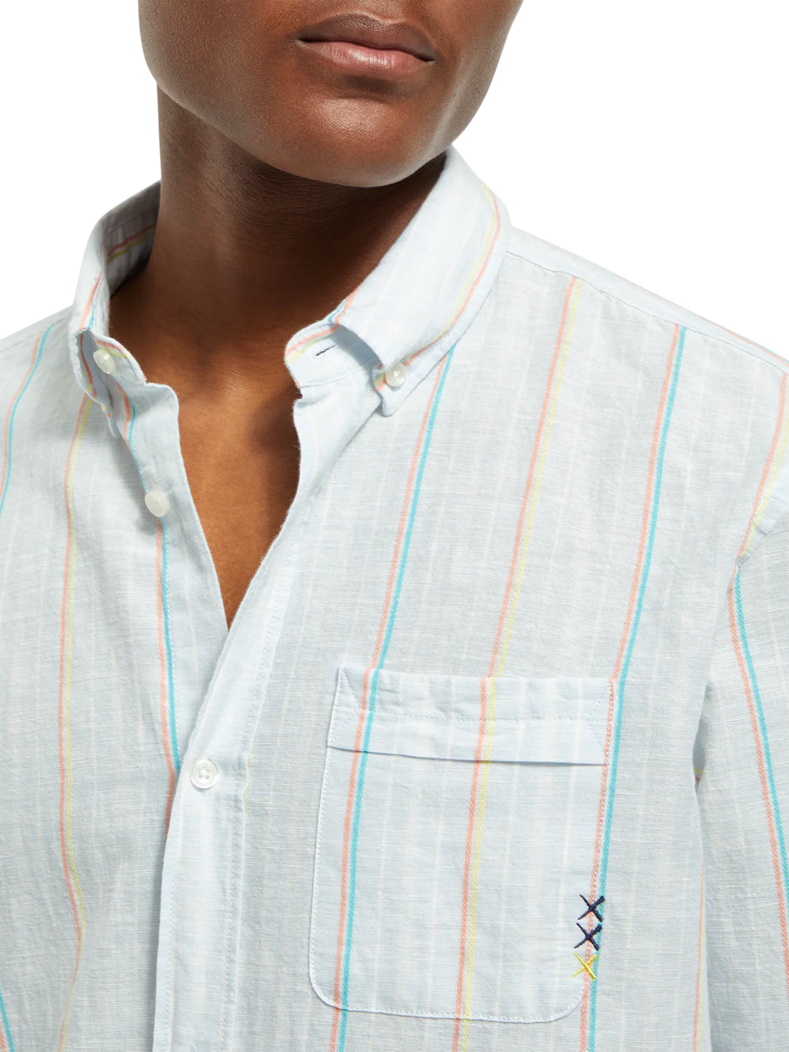 REGULAR FIT YARN-DYED STRIPE COTTON LINEN SHIRT - Image 3