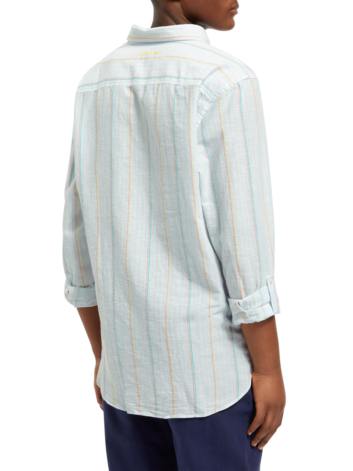 REGULAR FIT YARN-DYED STRIPE COTTON LINEN SHIRT - Image 5