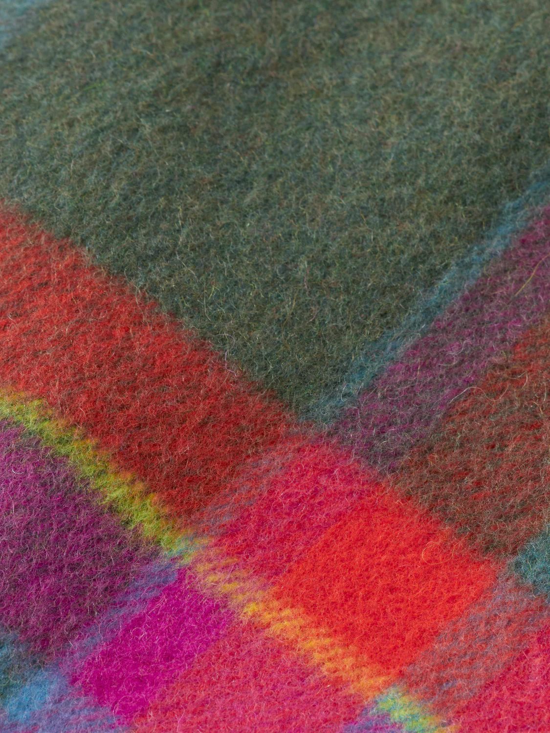 Girls Oversized rainbow wool coat - Image 3