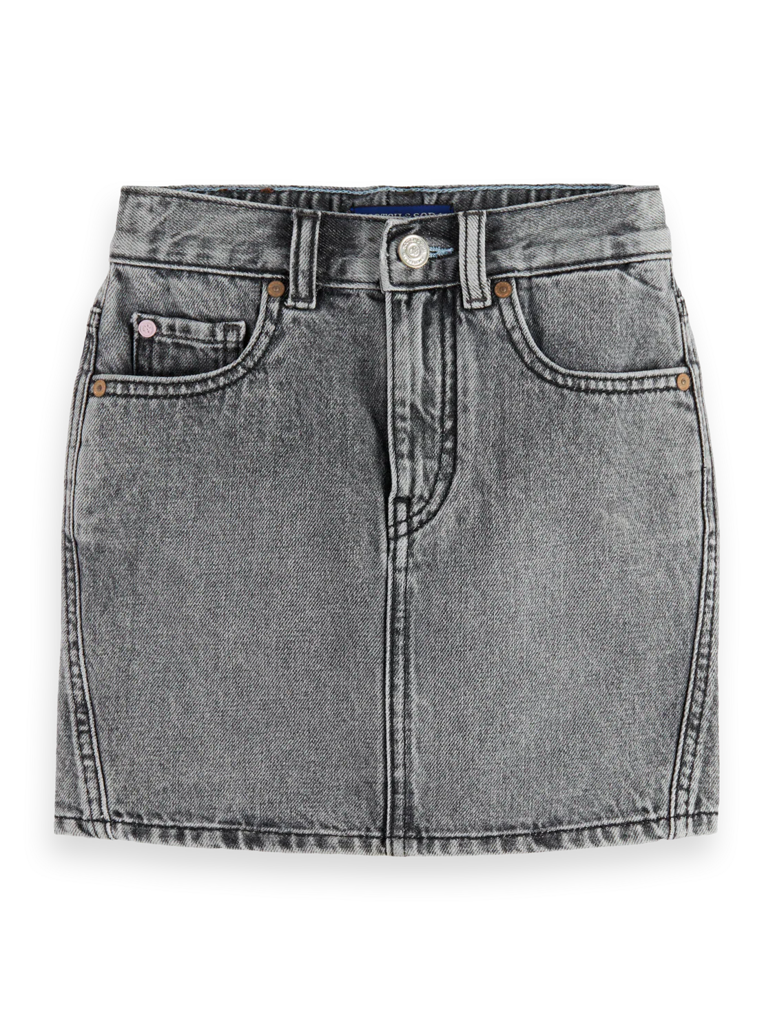 Girls Washed denim mini skirt
