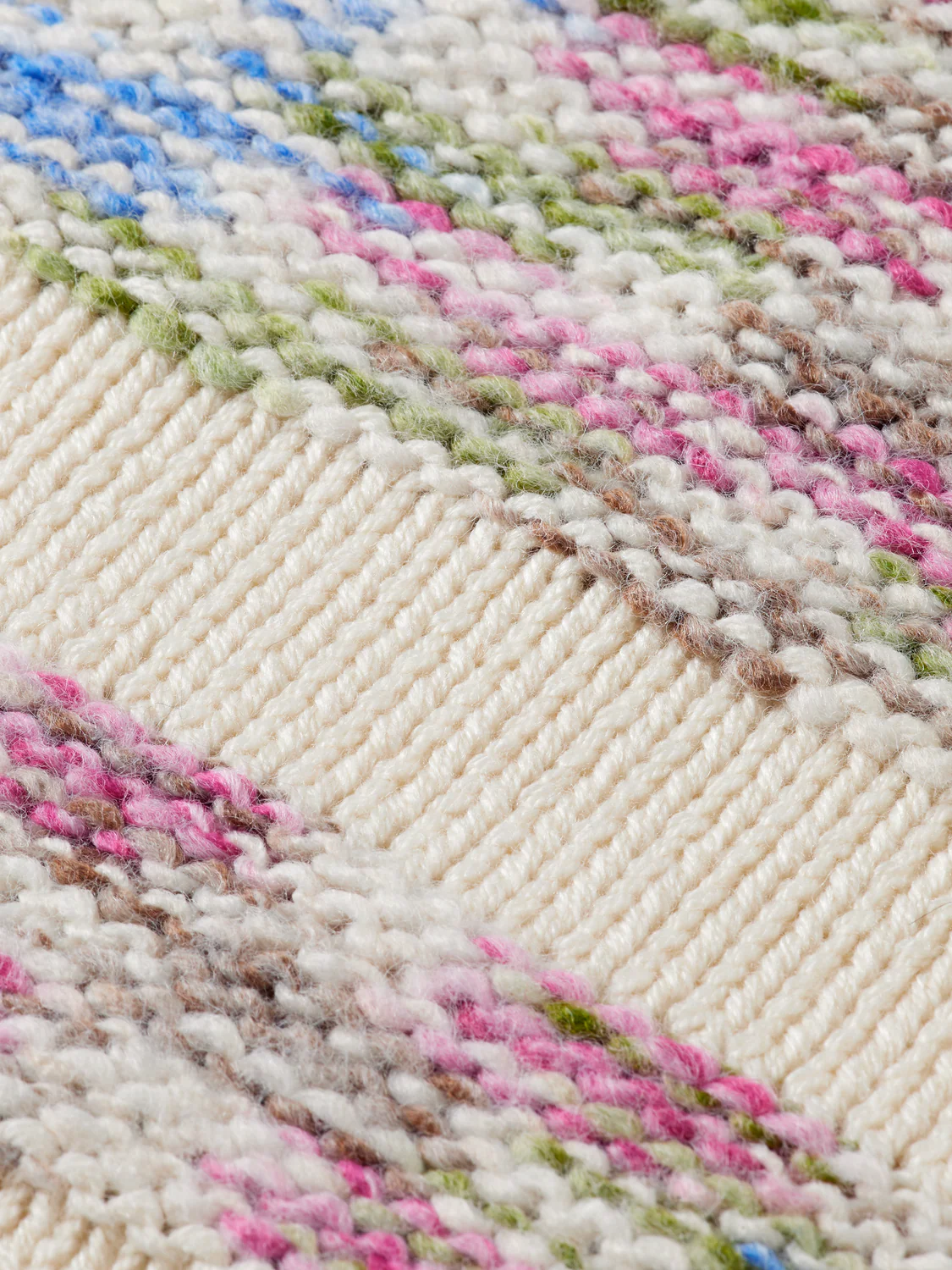 Girls Multi-color rainbow yarn striped pullover - Image 3