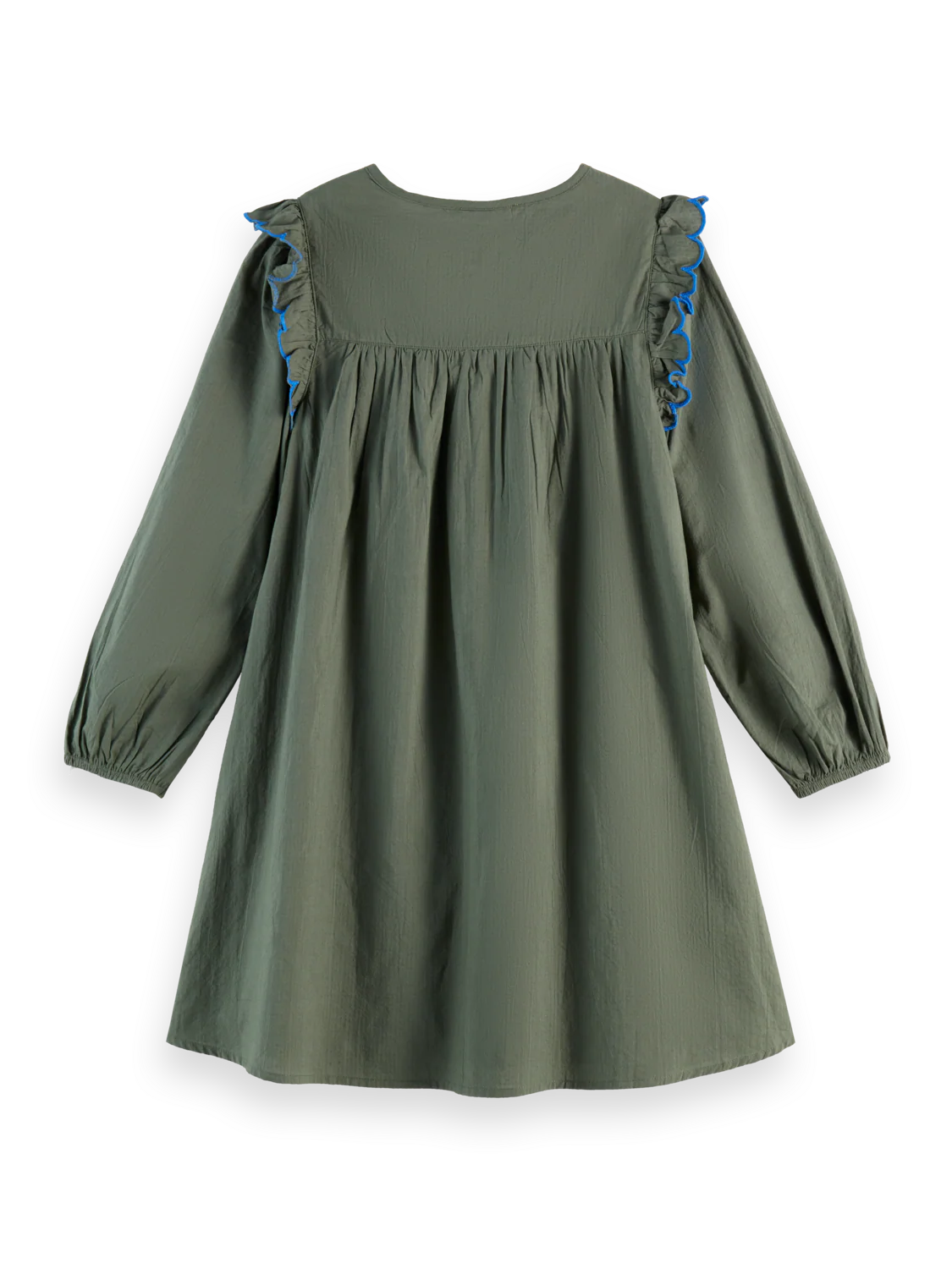 Girls Seersucker embroidered dress - Image 2