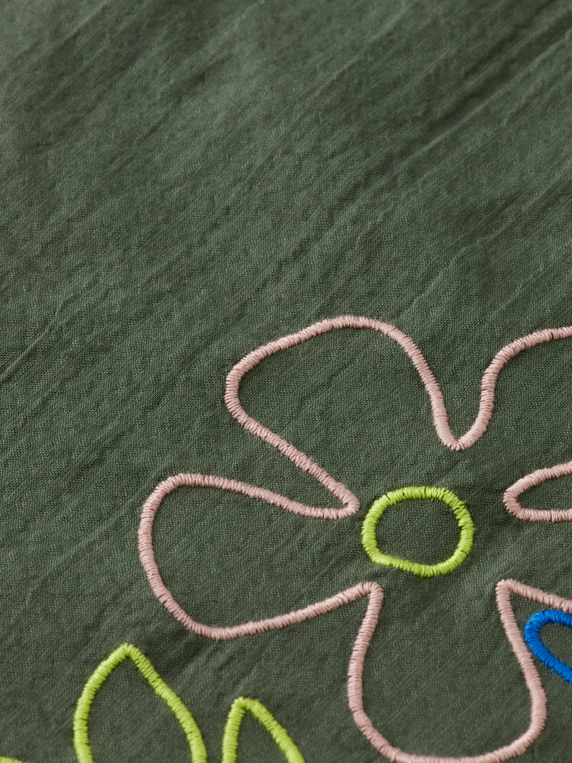Girls Seersucker embroidered dress - Image 3