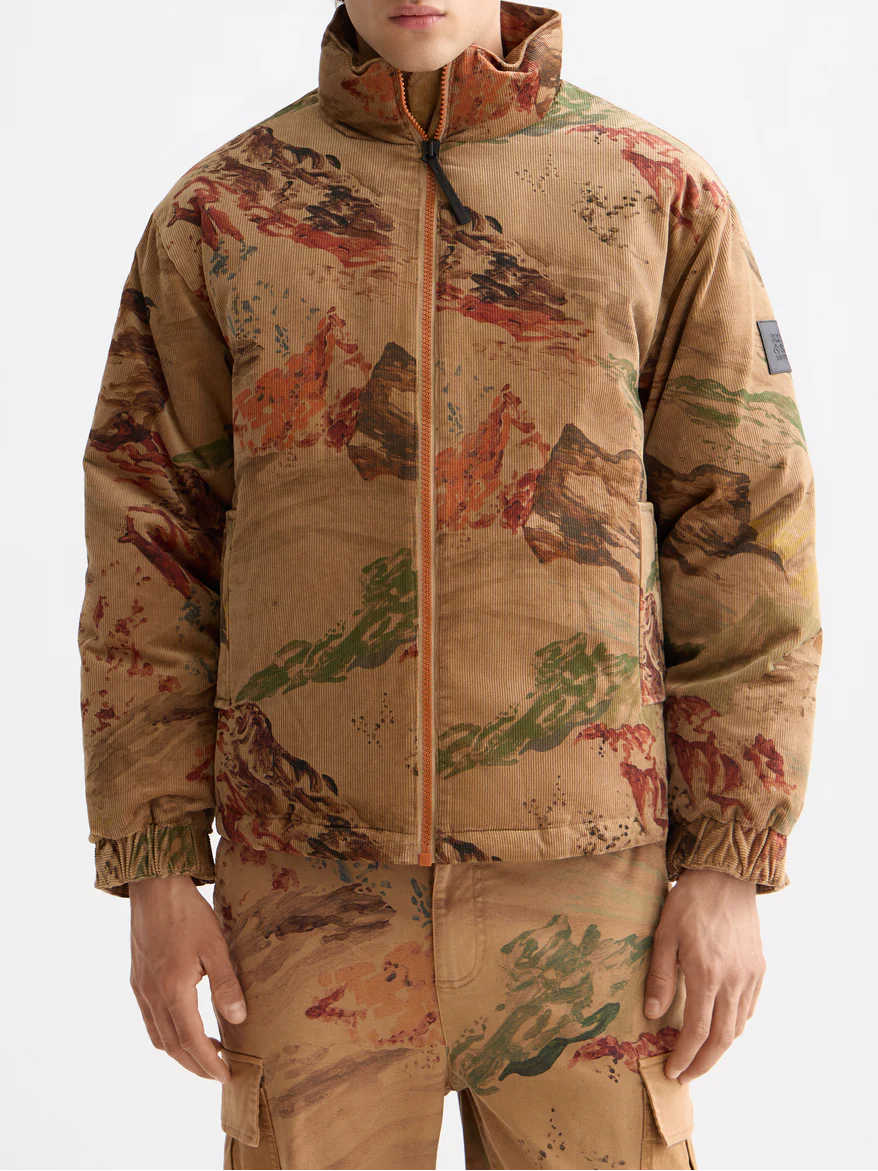 Mountain print corduroy puffer - Image 3