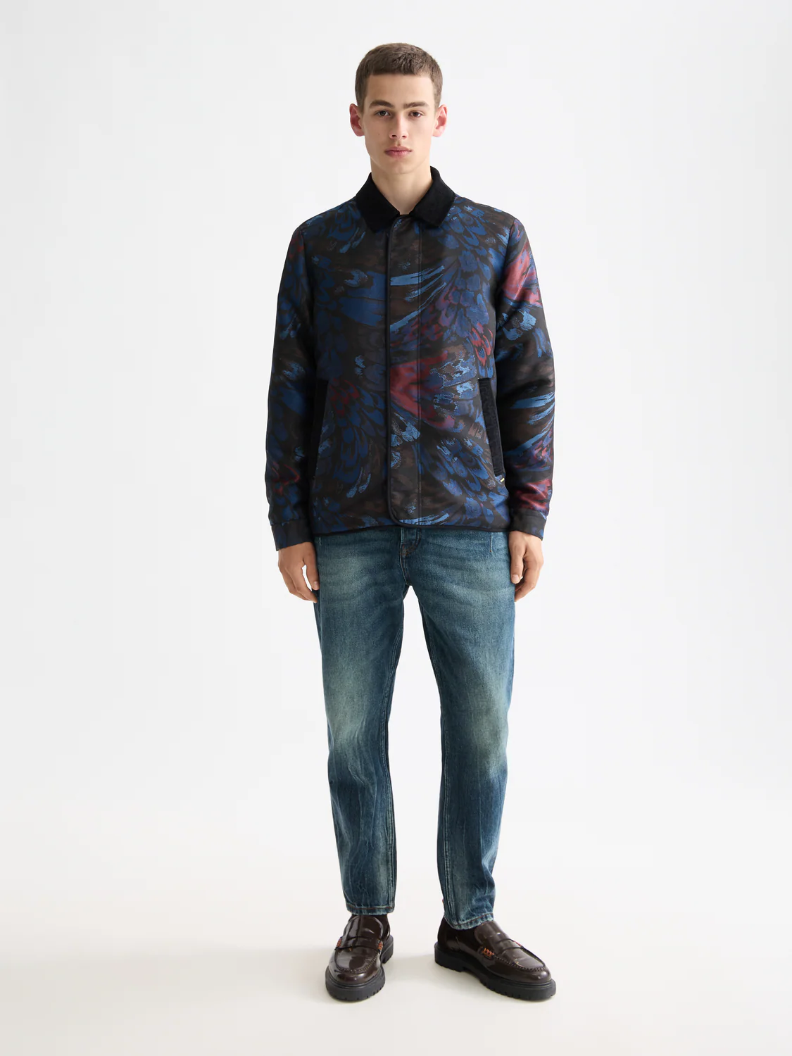 Jacquard feathers blouson - Image 2