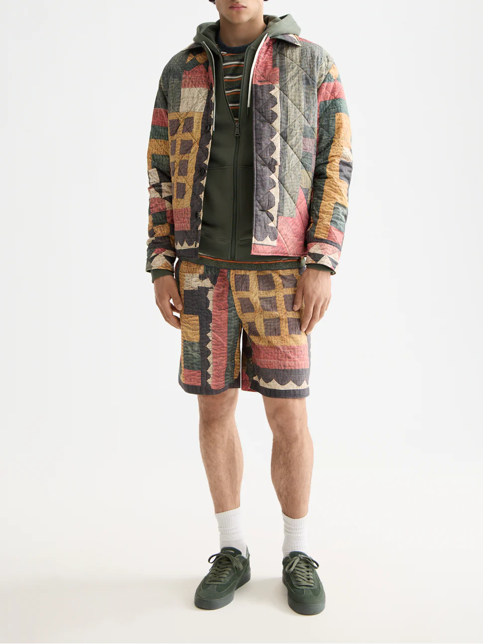 Patchwork mountain print overshirt - Image 2