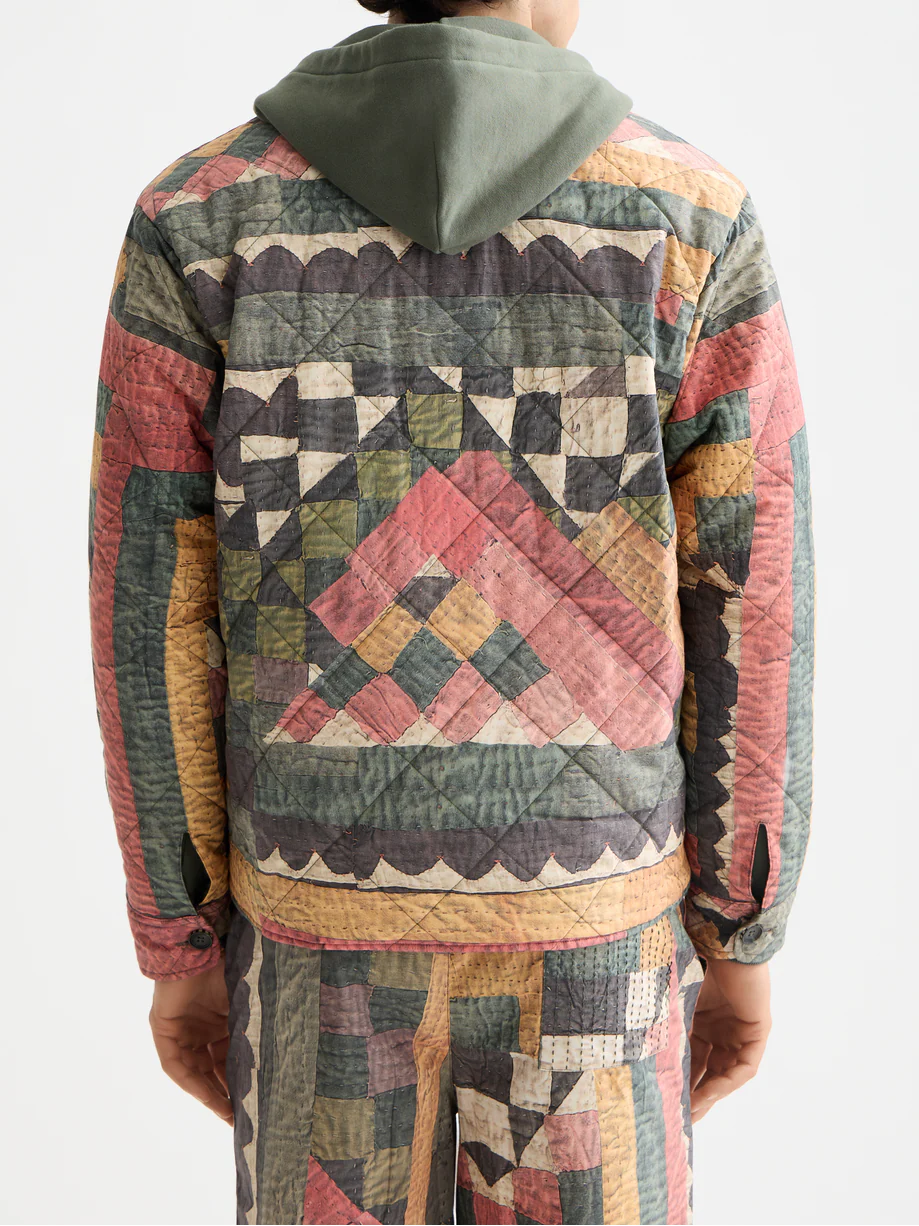 Patchwork mountain print overshirt - Image 4