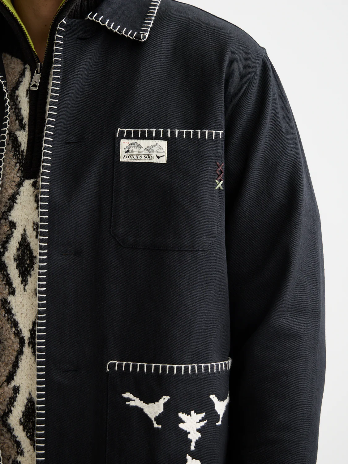 Embroidered cotton-blend worker jacket - Image 3