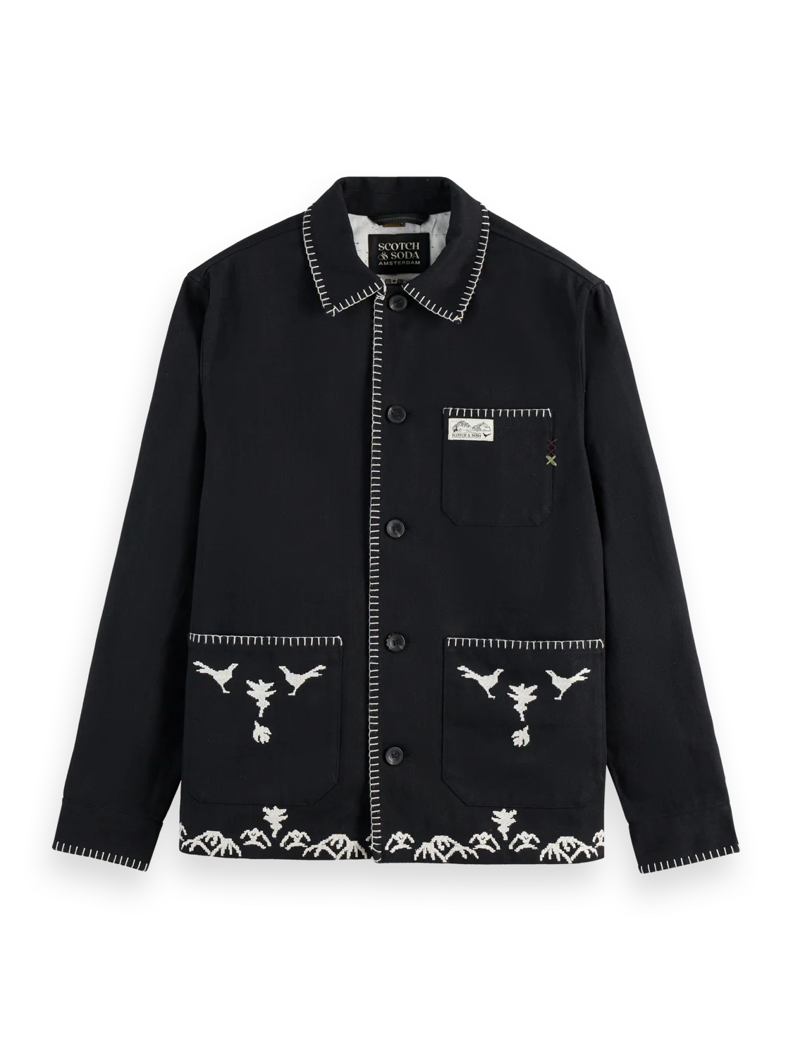 Embroidered cotton-blend worker jacket - Image 5