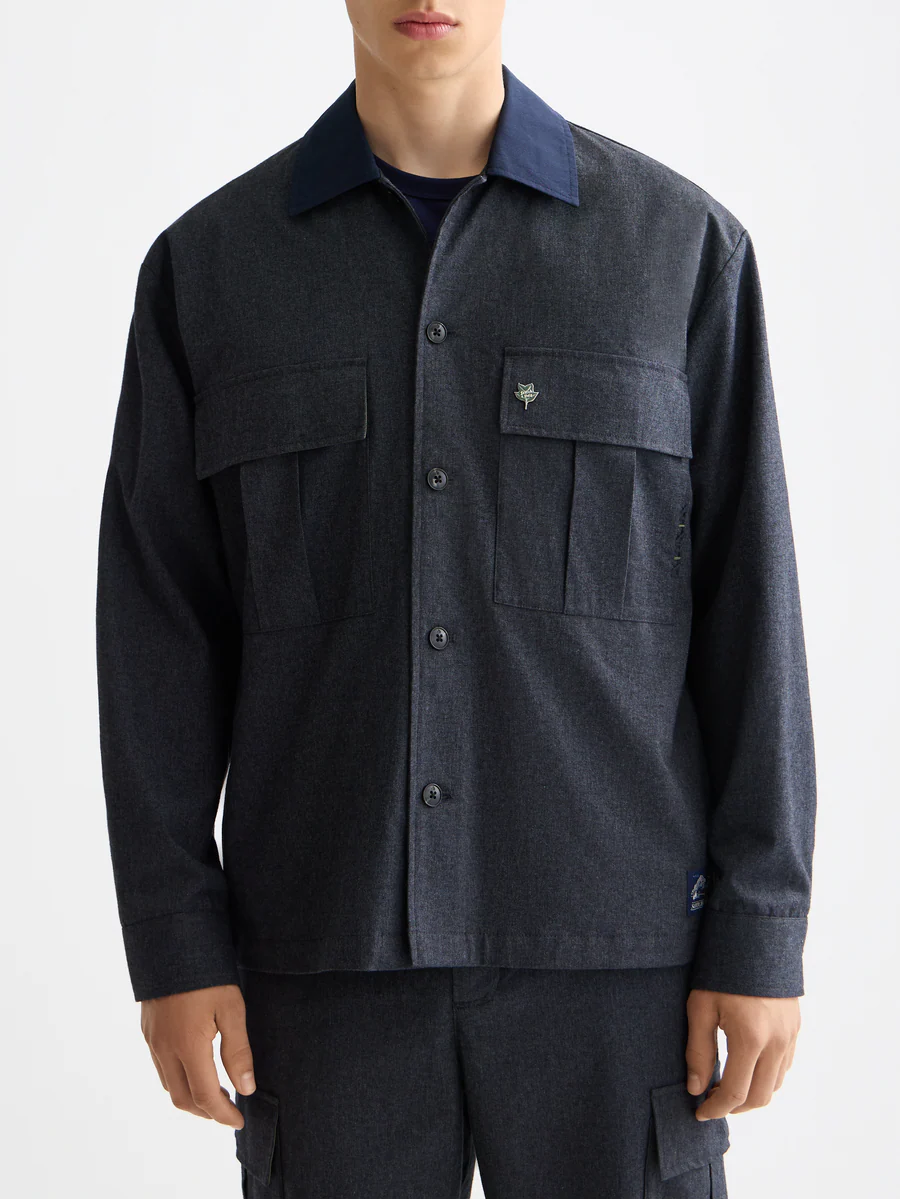 Melange army overshirt
