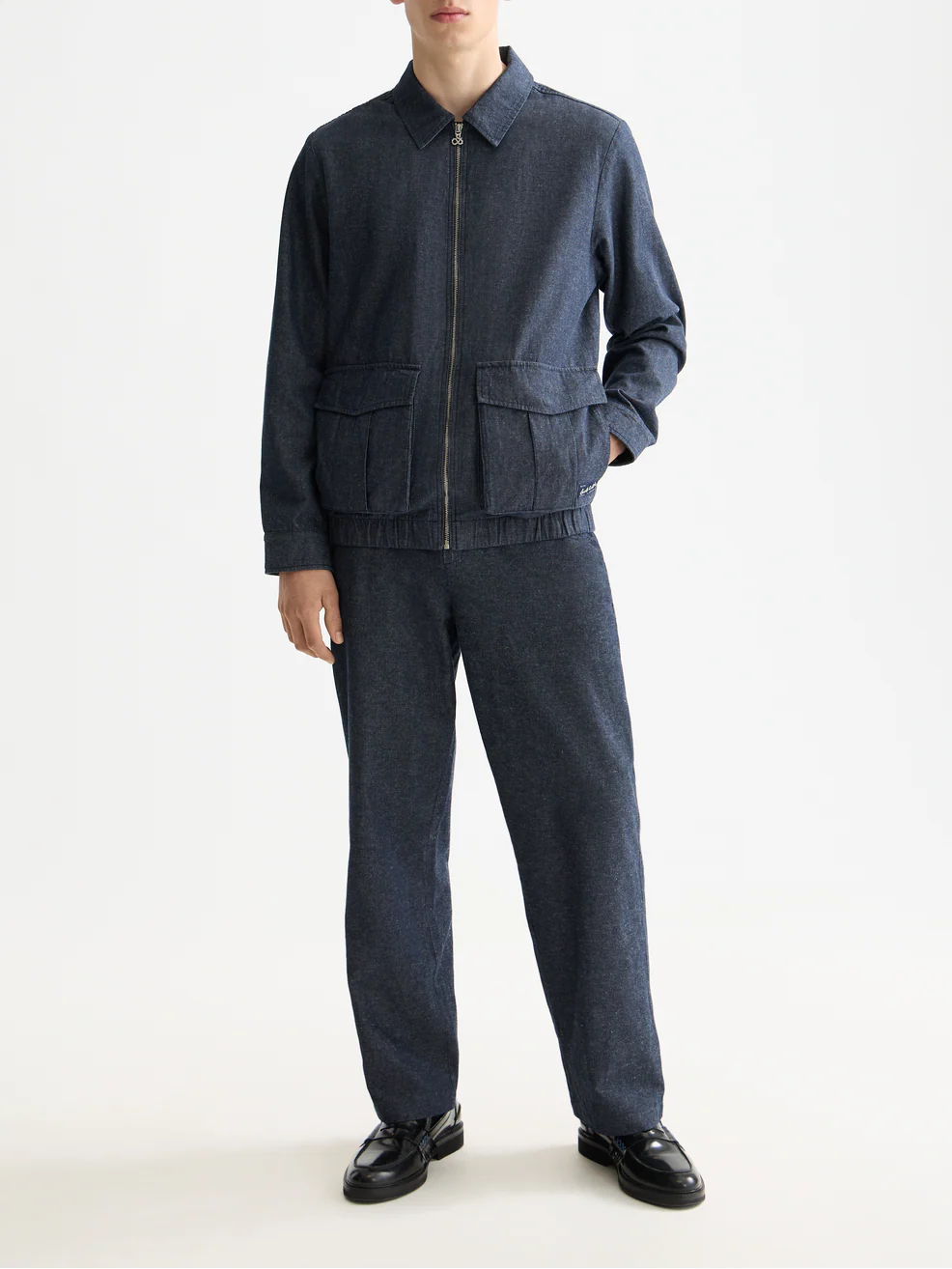 Cotton linen zip-thru twill blouson - Image 2