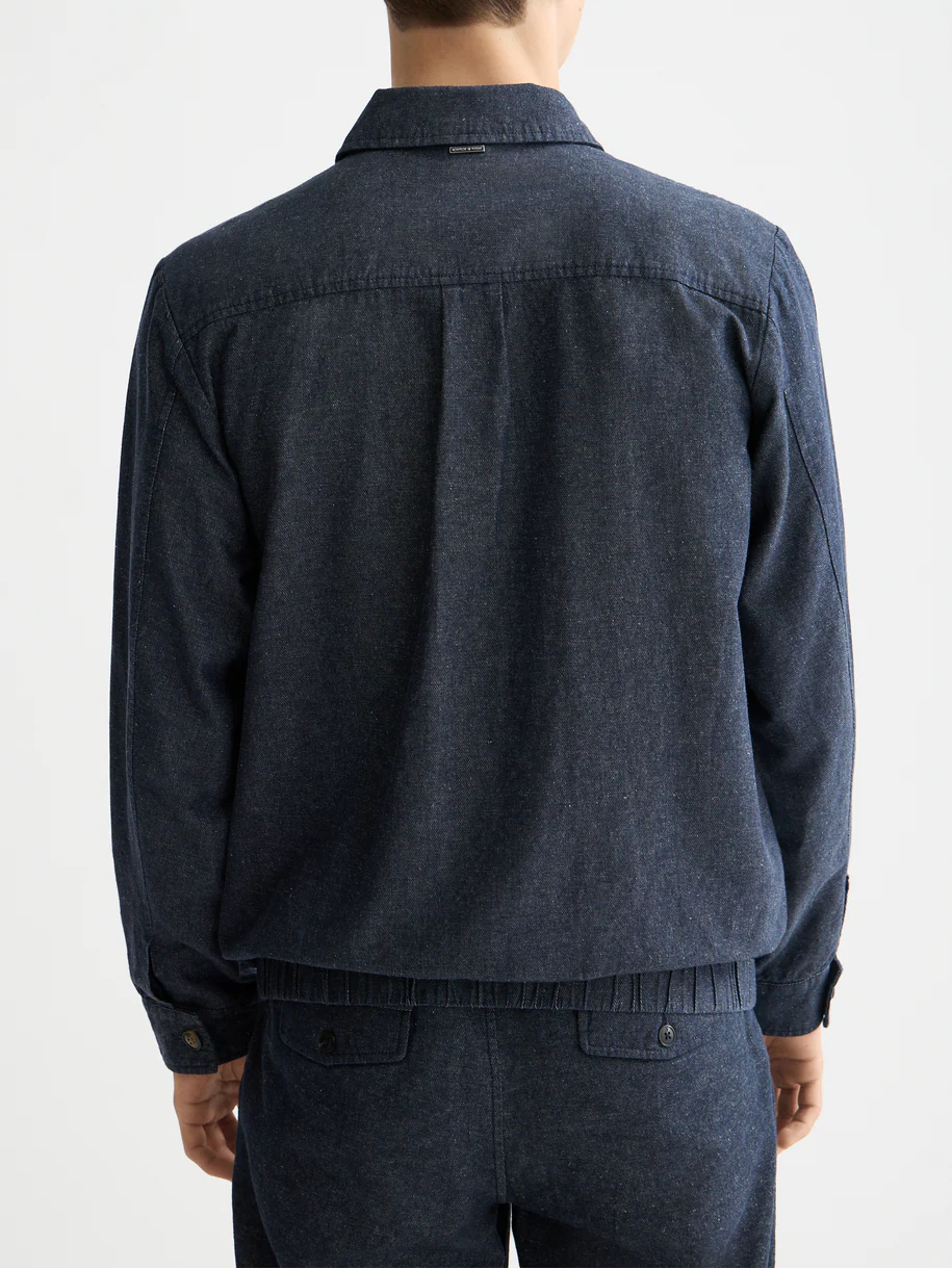 Cotton linen zip-thru twill blouson - Image 4