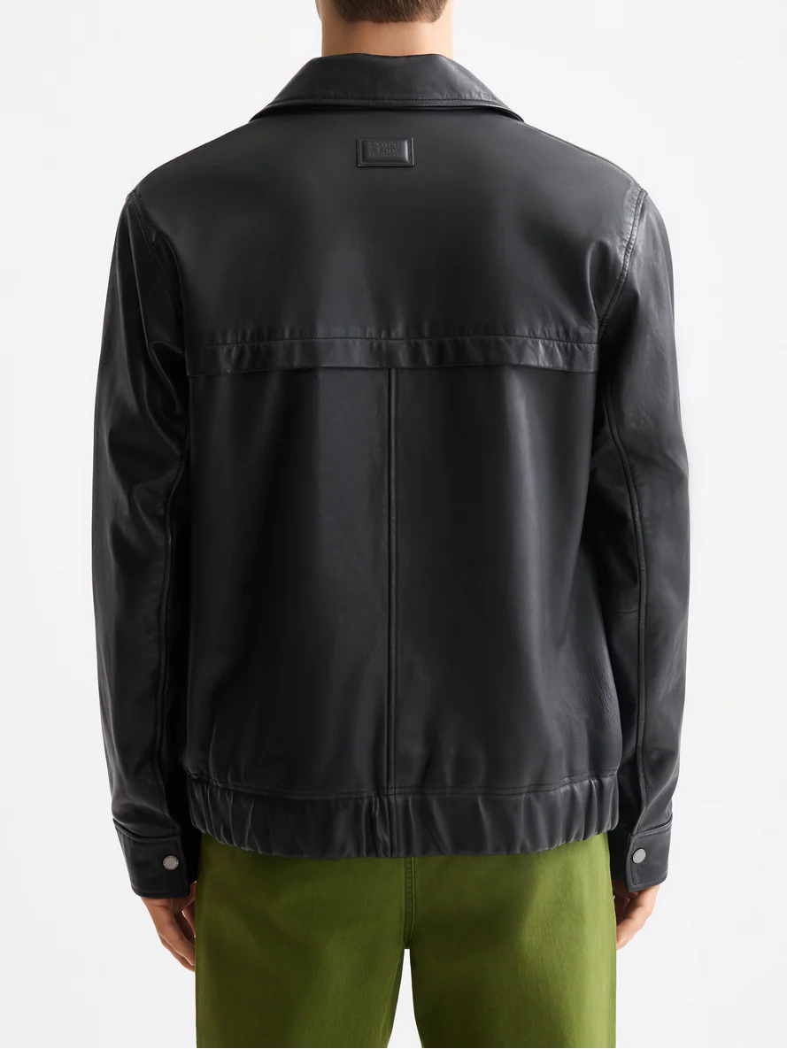 Boxy leather blouson - Image 4