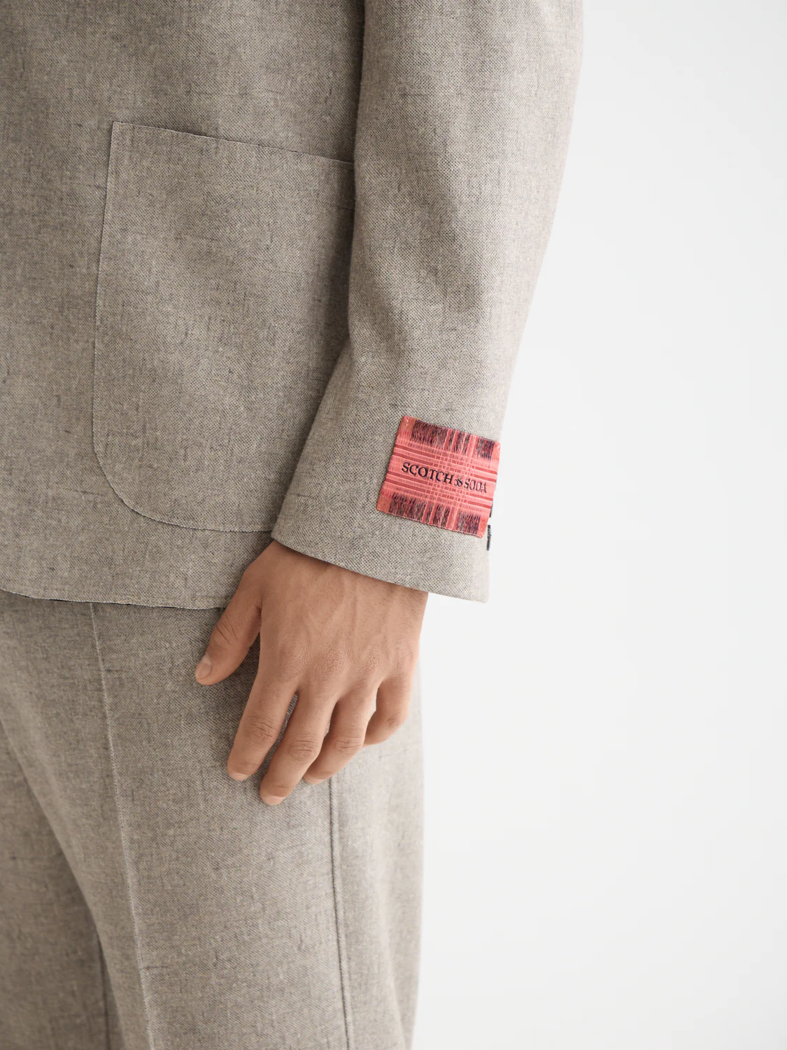 Melange jersey relaxed blazer - Image 3