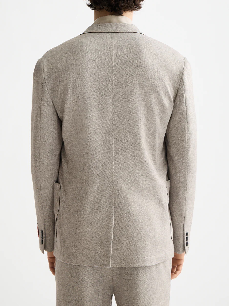 Melange jersey relaxed blazer - Image 4