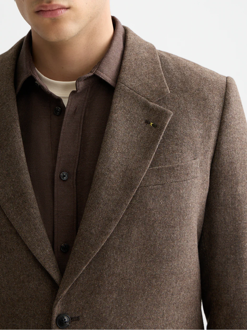 Yarn-dyed wool blend relaxed blazer - Image 3