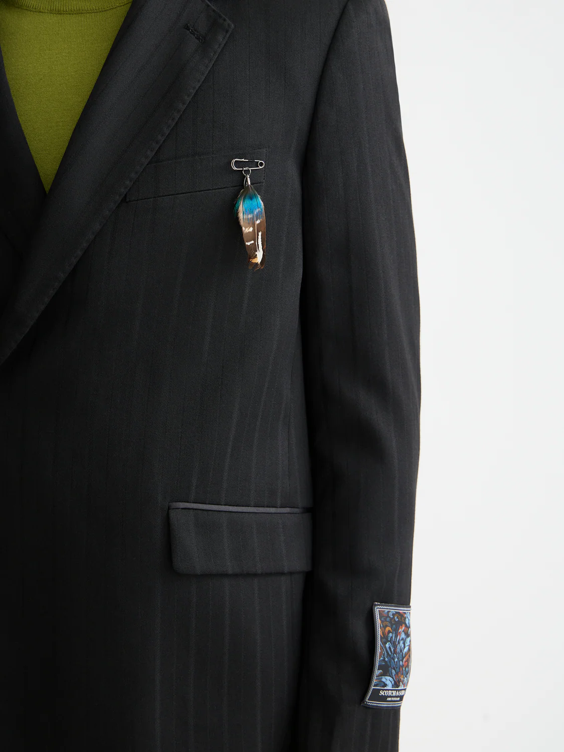 Festive double-breasted stripe relaxed blazer - Image 3