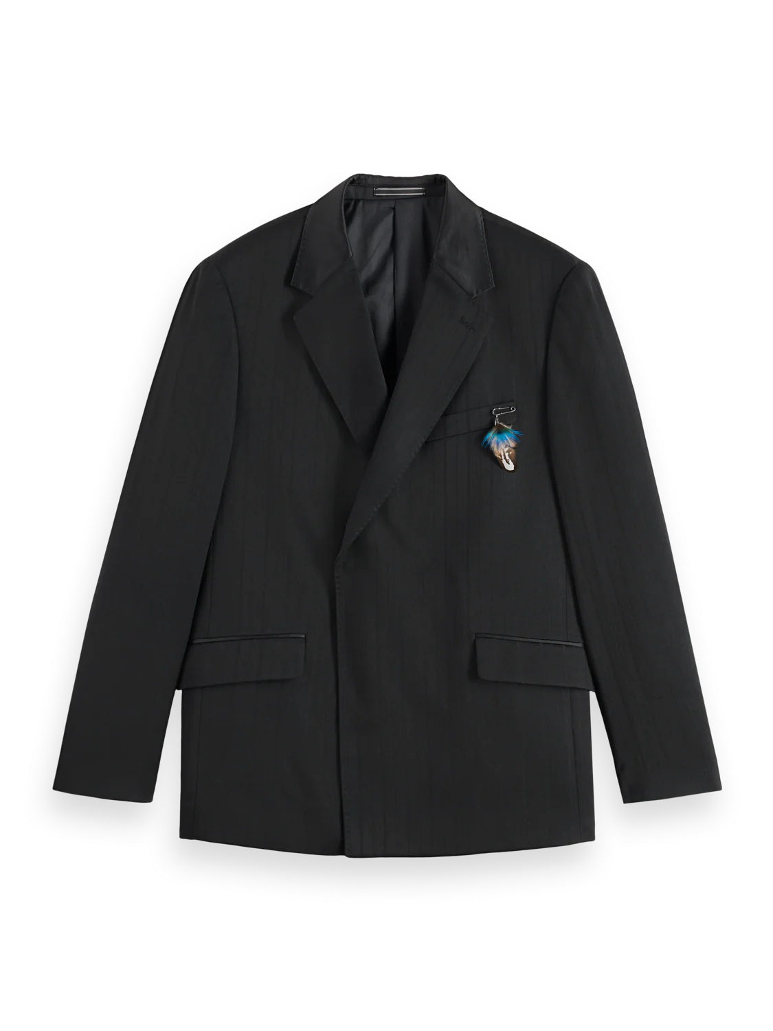 Festive double-breasted stripe relaxed blazer - Image 5