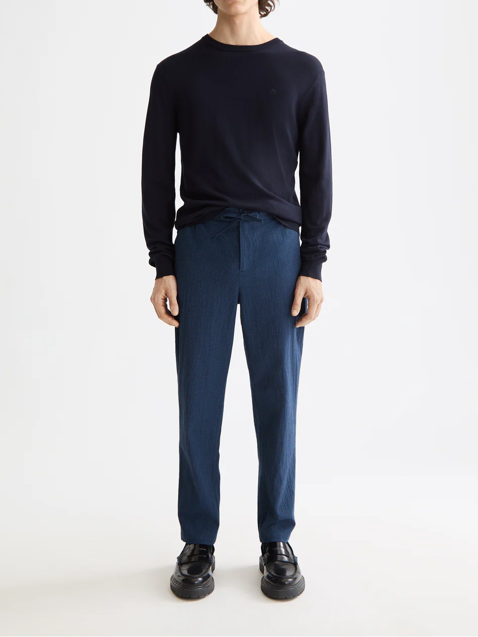 Finch Cotton blend seersucker jogger