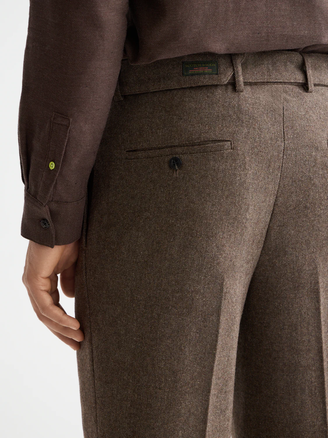 Yarn-dyed wool blend relaxed straight pleated chino - Image 3