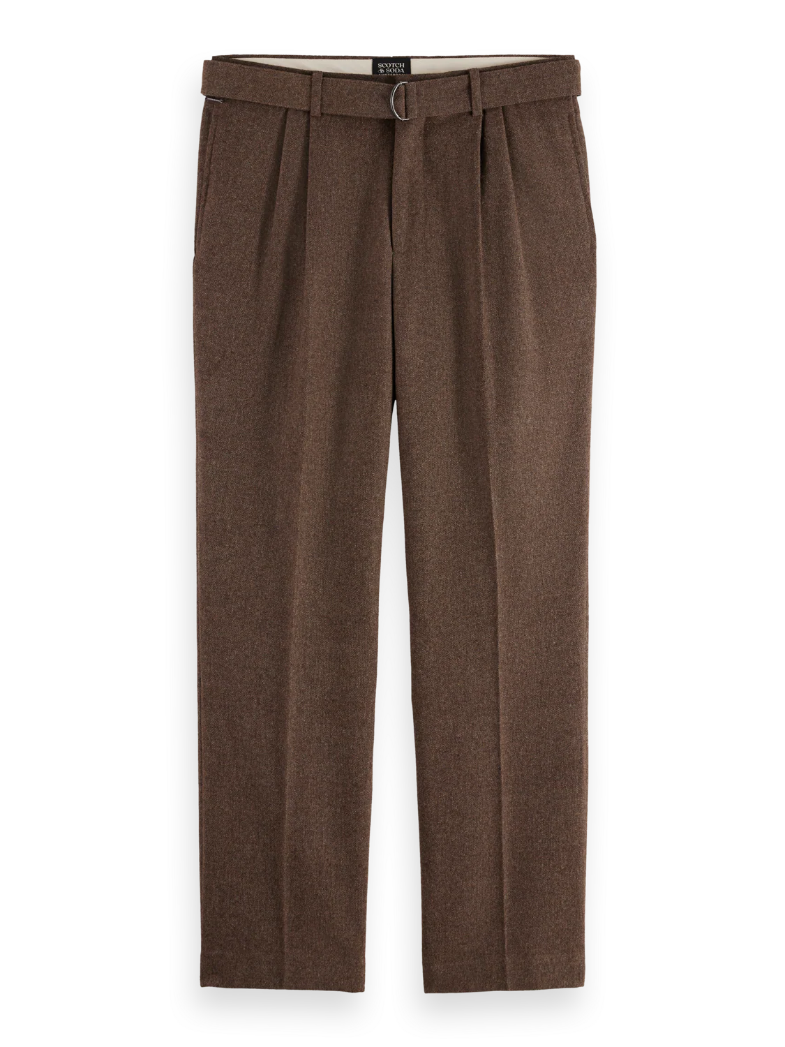 Yarn-dyed wool blend relaxed straight pleated chino - Image 5