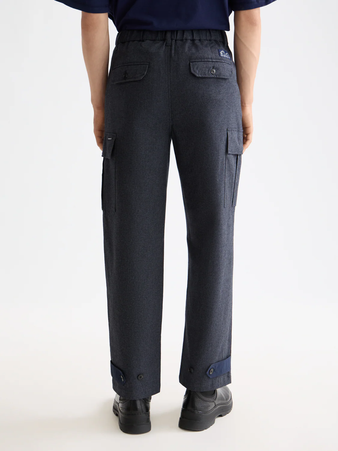 Melange cotton-blend relaxed straight cargo - Image 3