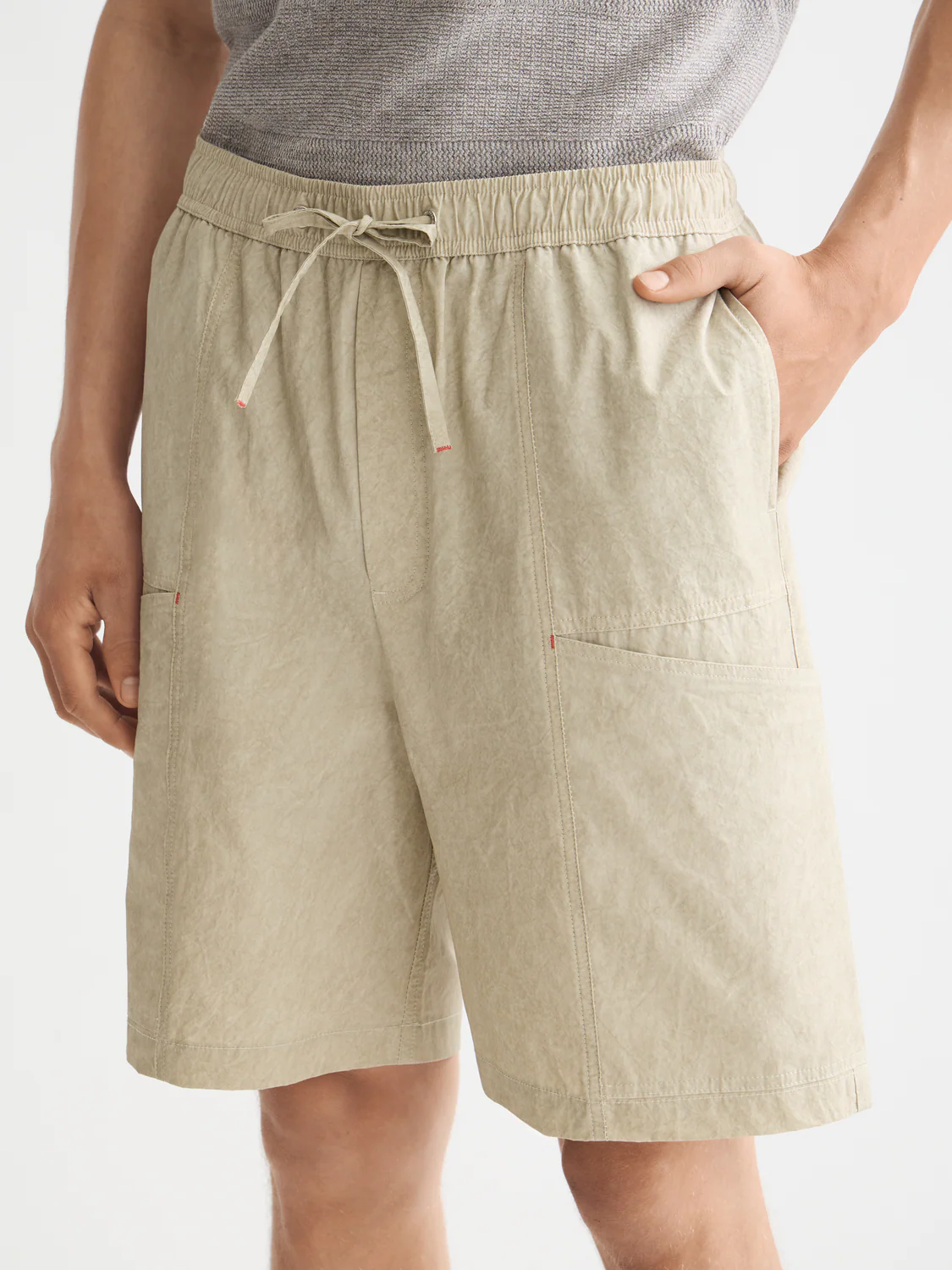 Washed nylon-blend poplin wide cargo bermuda - Image 3