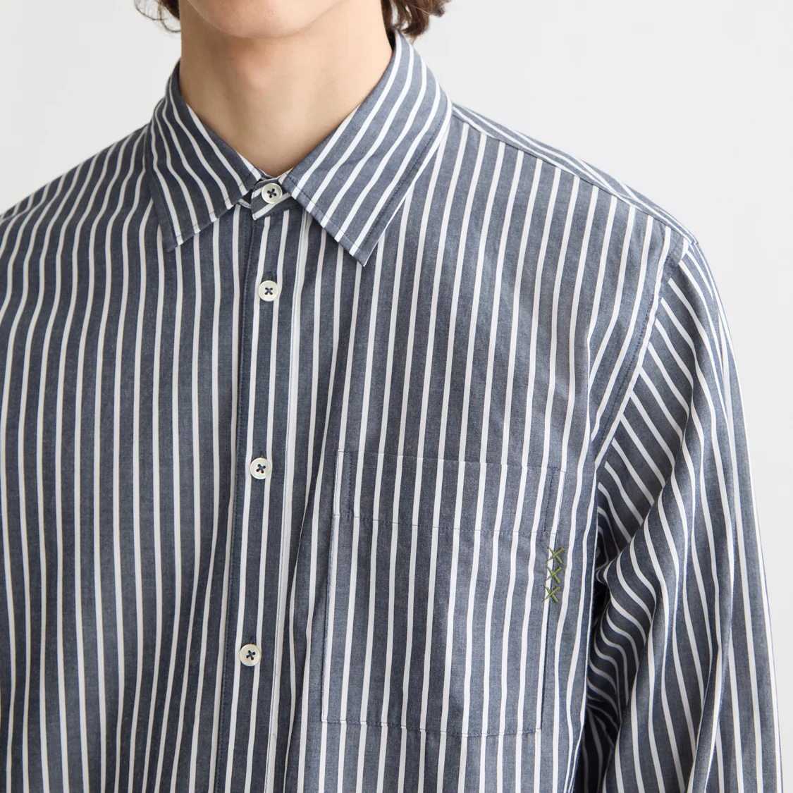 Striped poplin shirt - Image 10