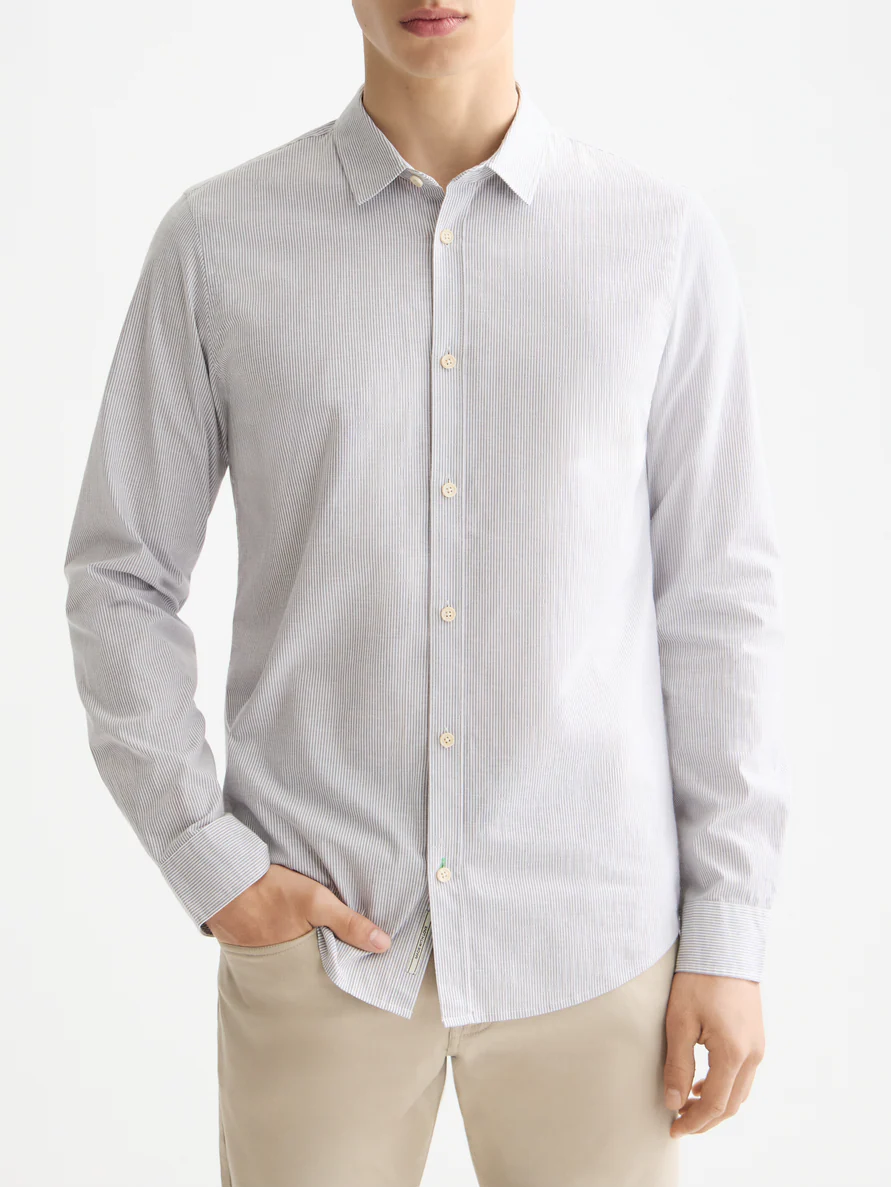Striped slim-fit poplin shirt - Image 8