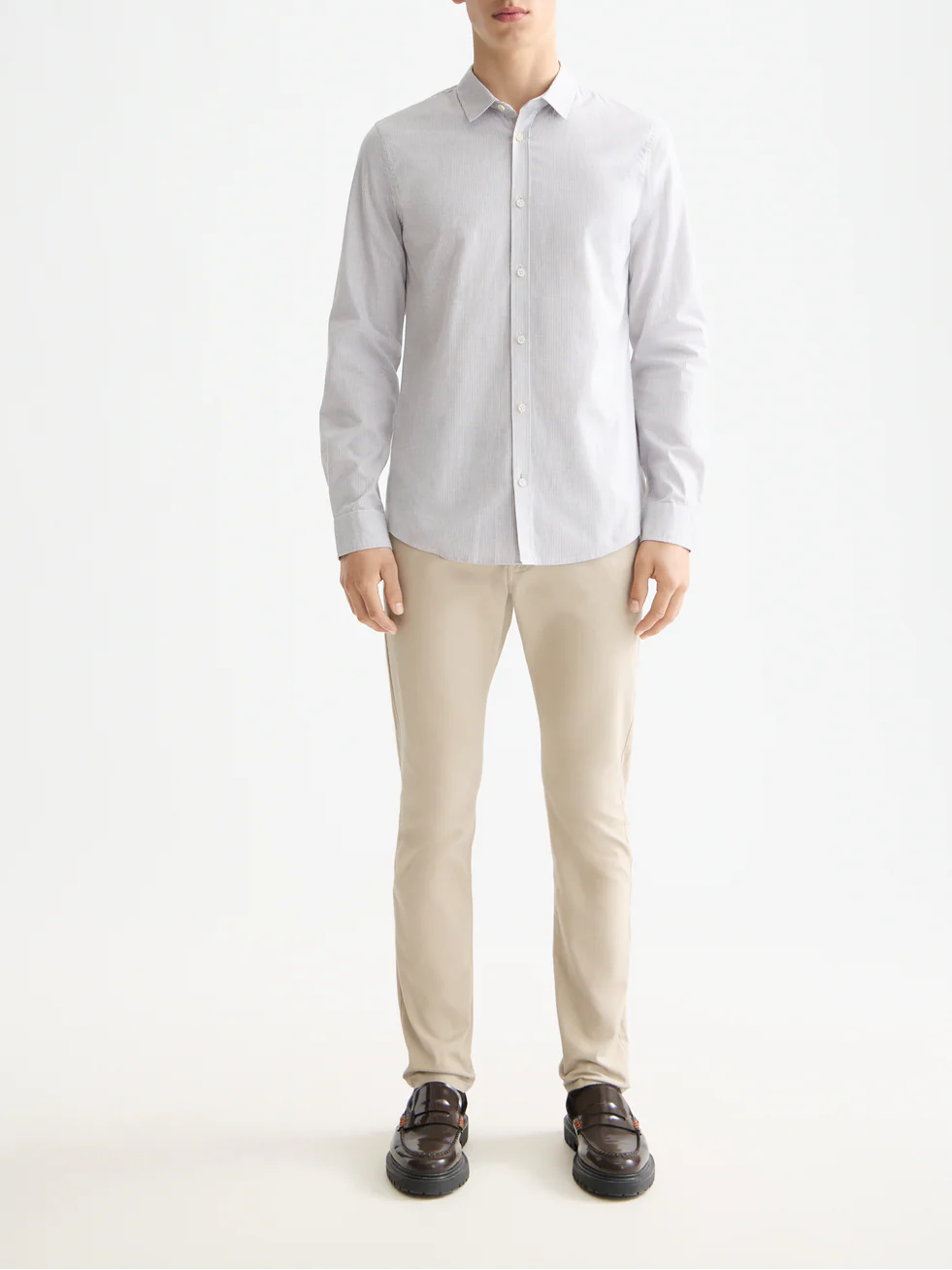 Striped slim-fit poplin shirt - Image 9