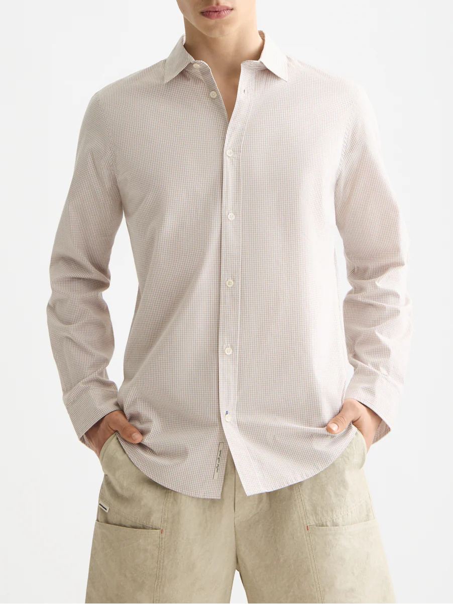 Micro-check poplin shirt
