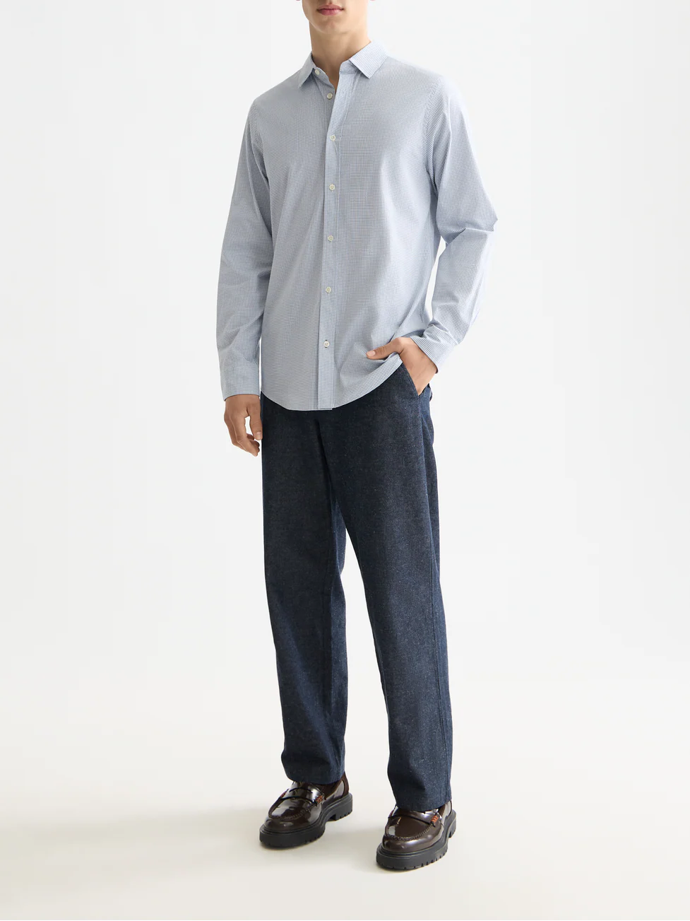 Micro-check poplin shirt - Image 9