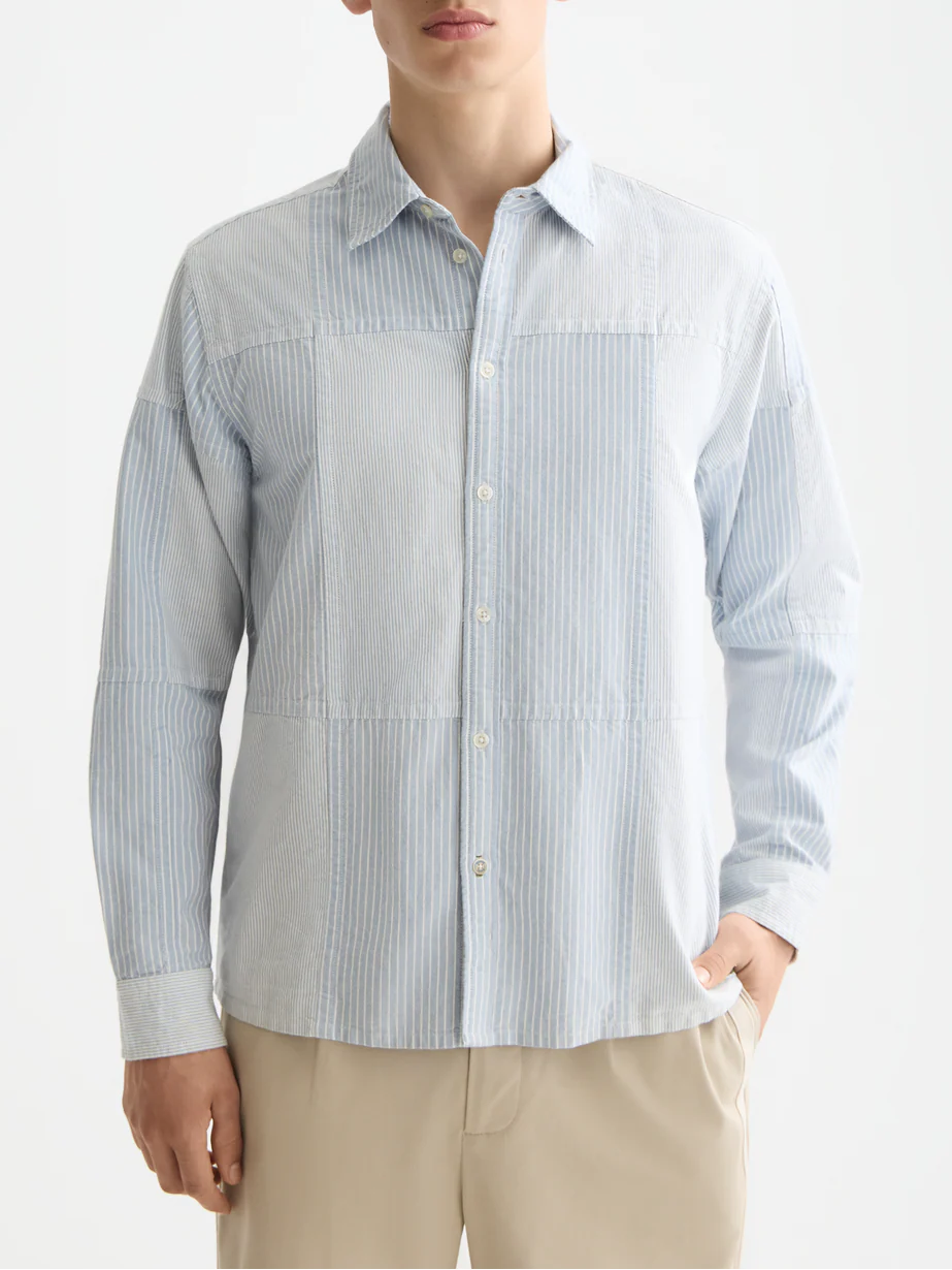 Patchwork relaxed oxford shirt