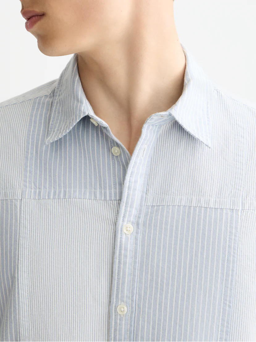 Patchwork relaxed oxford shirt - Image 3