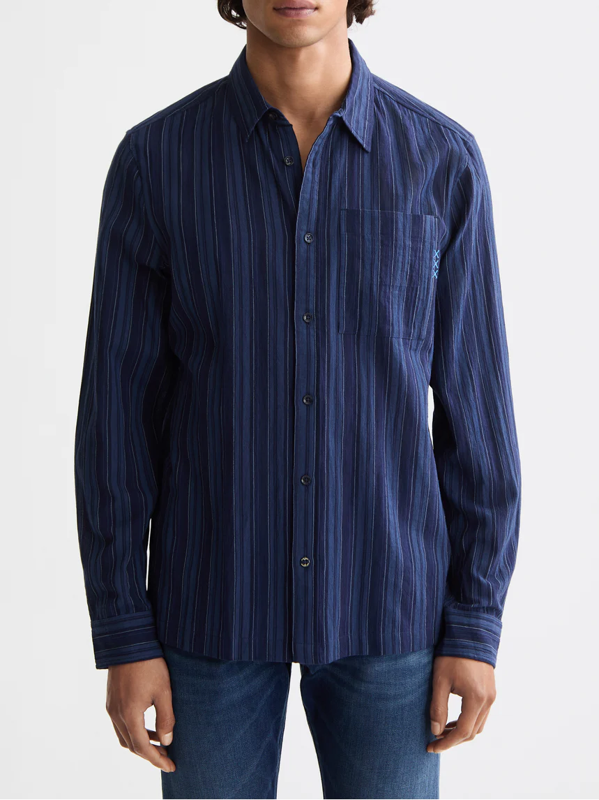 Textured stripe shirt