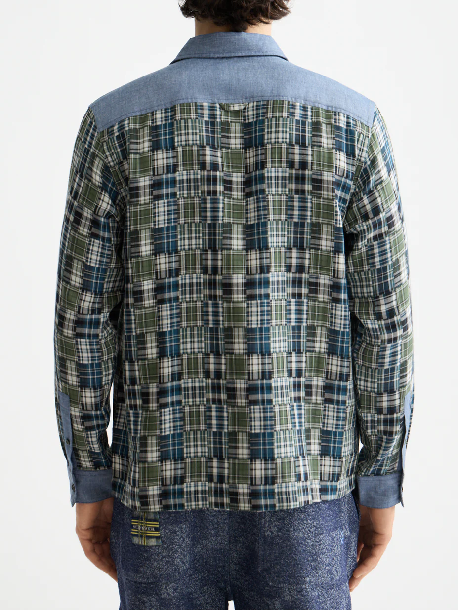 Patchwork flannel relaxed shirt - Image 4