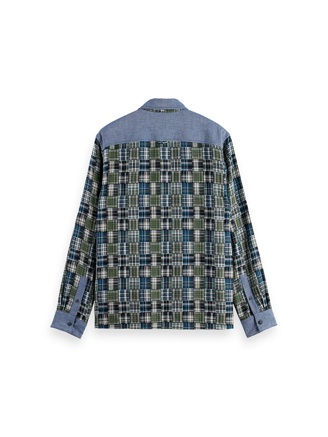 Patchwork flannel relaxed shirt - Image 6