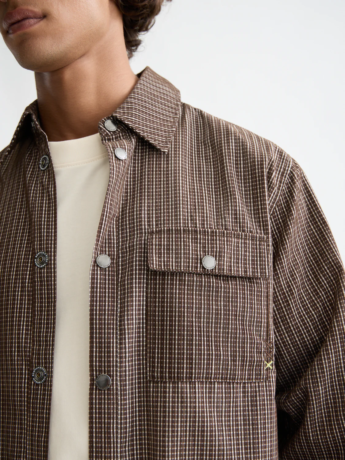 Micro-check structured shirt - Image 3