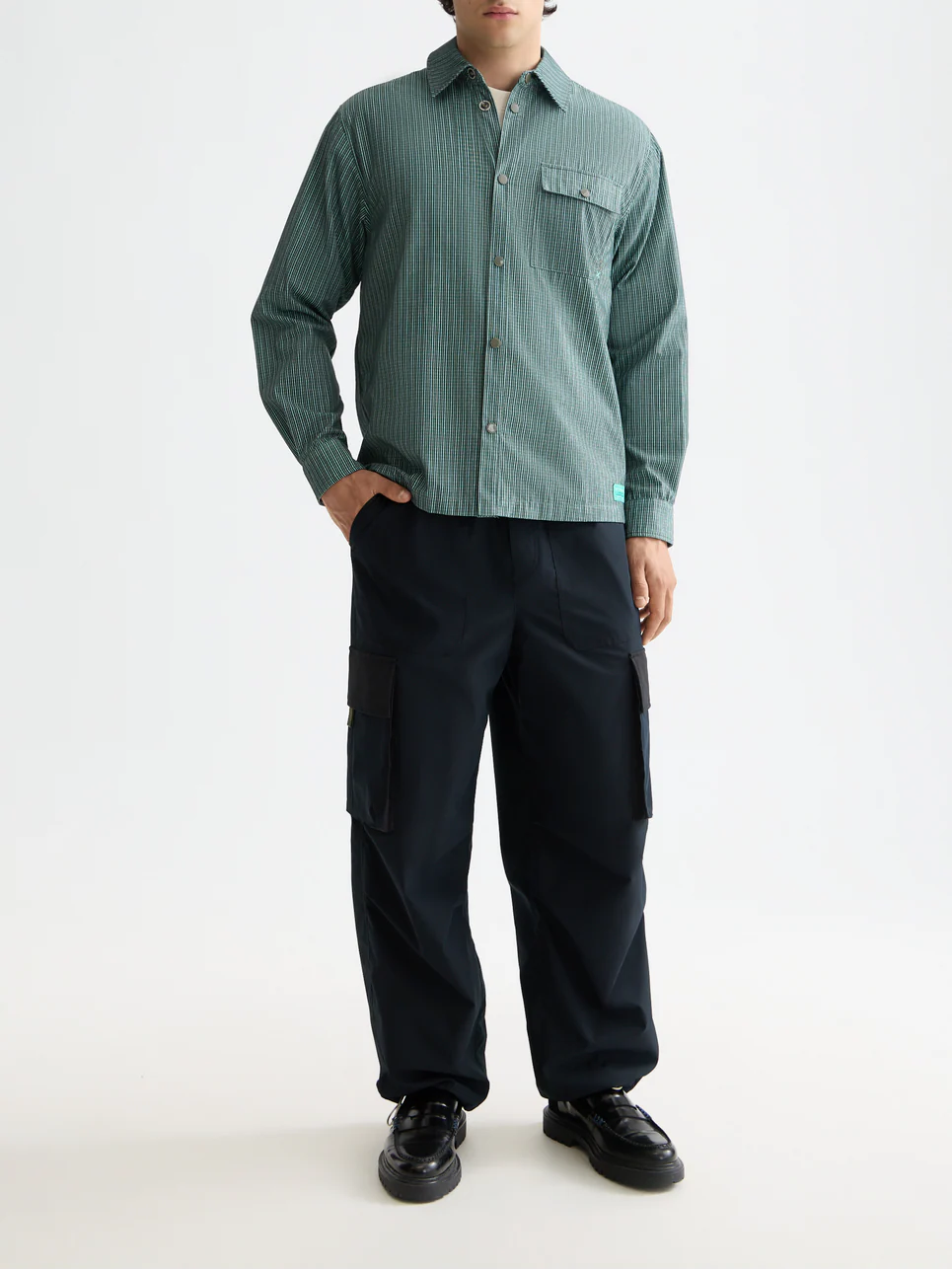 Micro-check structured shirt - Image 9